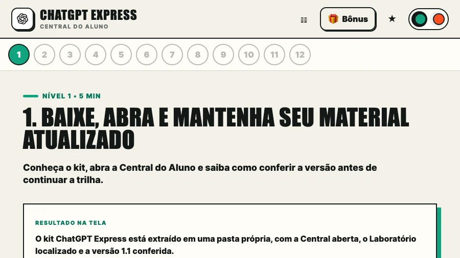 Central do Aluno do ChatGPT Express