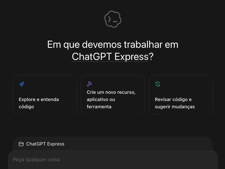Prática com Codex no ChatGPT Express